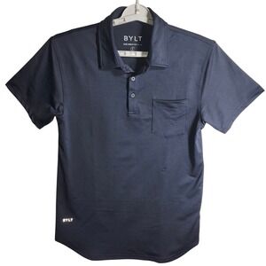 BYLT DCSS Executive Polo Shirt Mens Small Navy Blue Short Sleeve Pocket